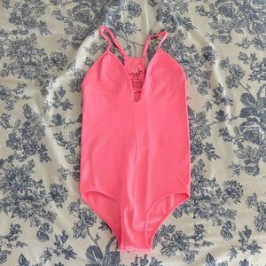 Free People Coral Ribbed Swimsuit